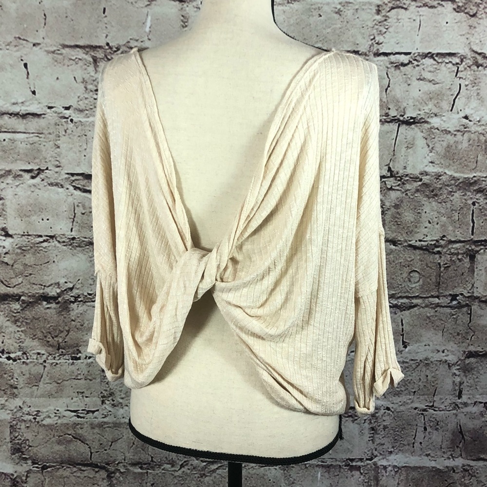 Bralette-Ready Open Back/Front Oatmeal Twist Top - Picture 5 of 8
